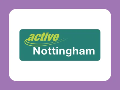 Active Nottingham logo with green and white text on a green rectangle, set against a white background with a purple border.
