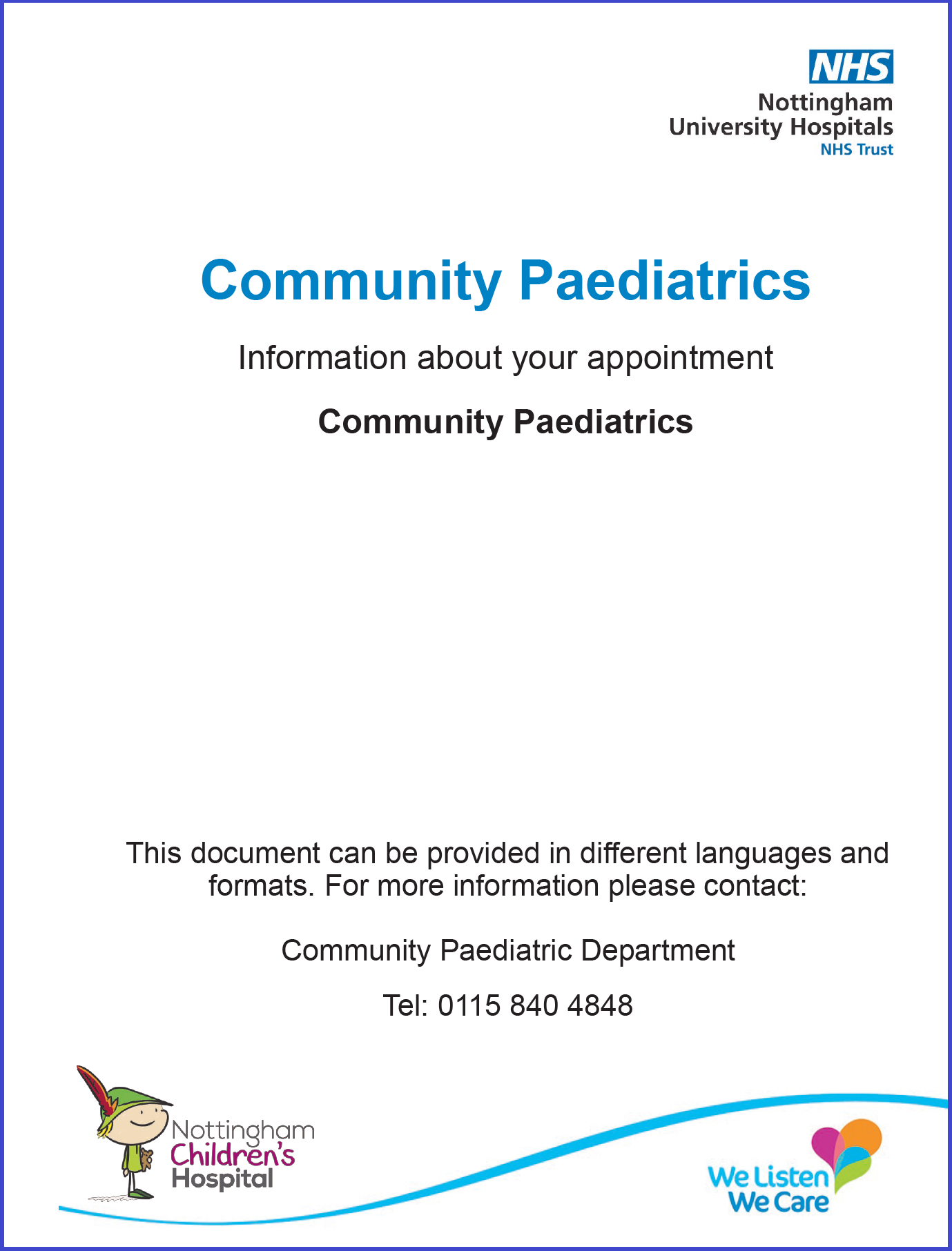 Community Paediatrics Leaflet