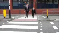 Children at a zebra crossing