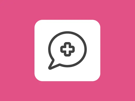 Medical cross in a speech bubble