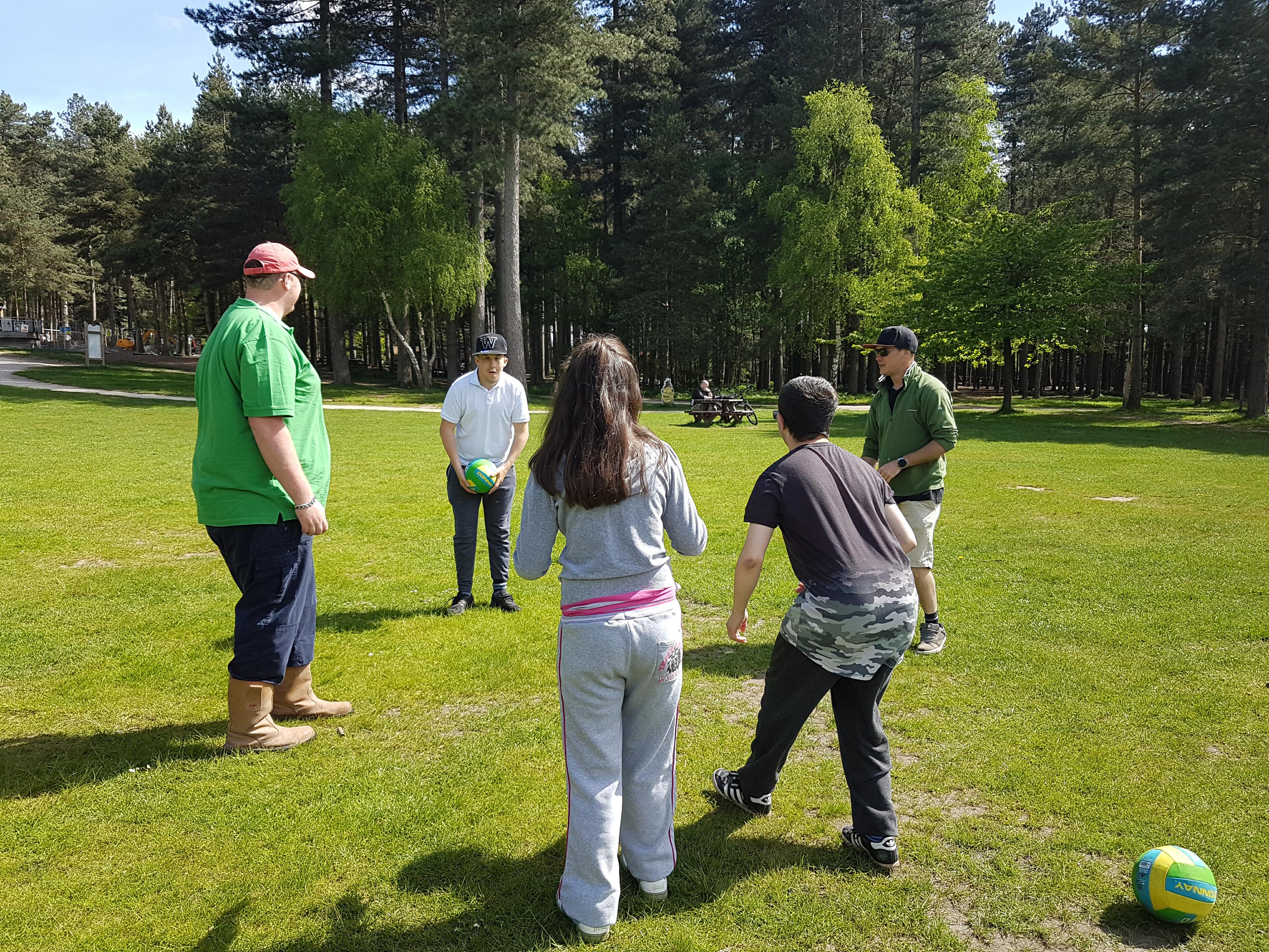 service users enjoying an outing to the local forest park