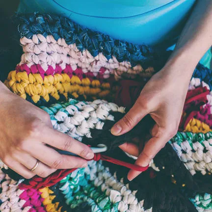 Person crocheting