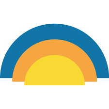 Aurora Wellbeing rainbow - blue, orange and yellow