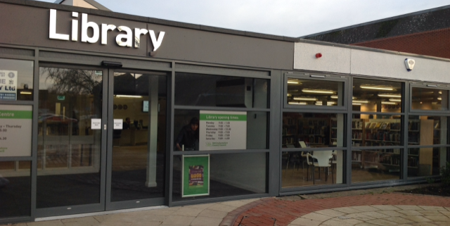 Exterior shot of Bingham Library.