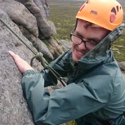 Man rock climbing