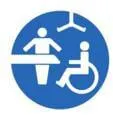 Changing places logo white on blue