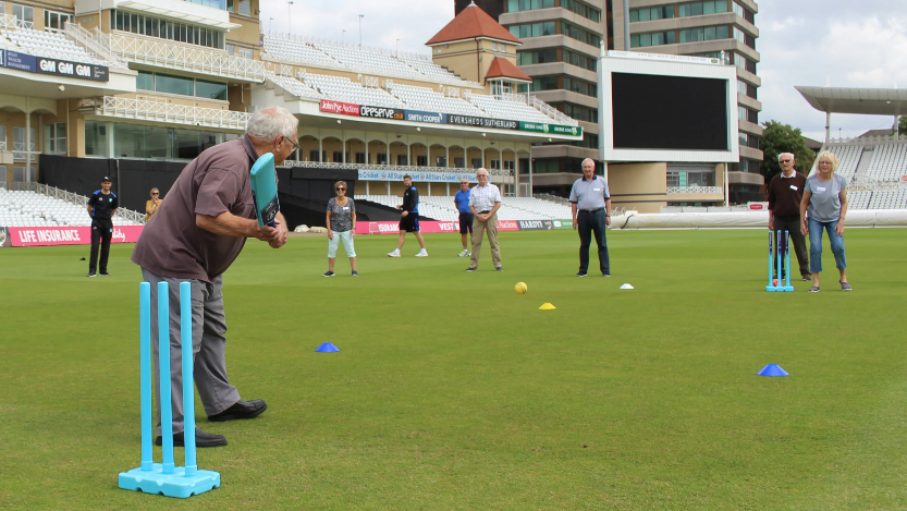 People playing cricket