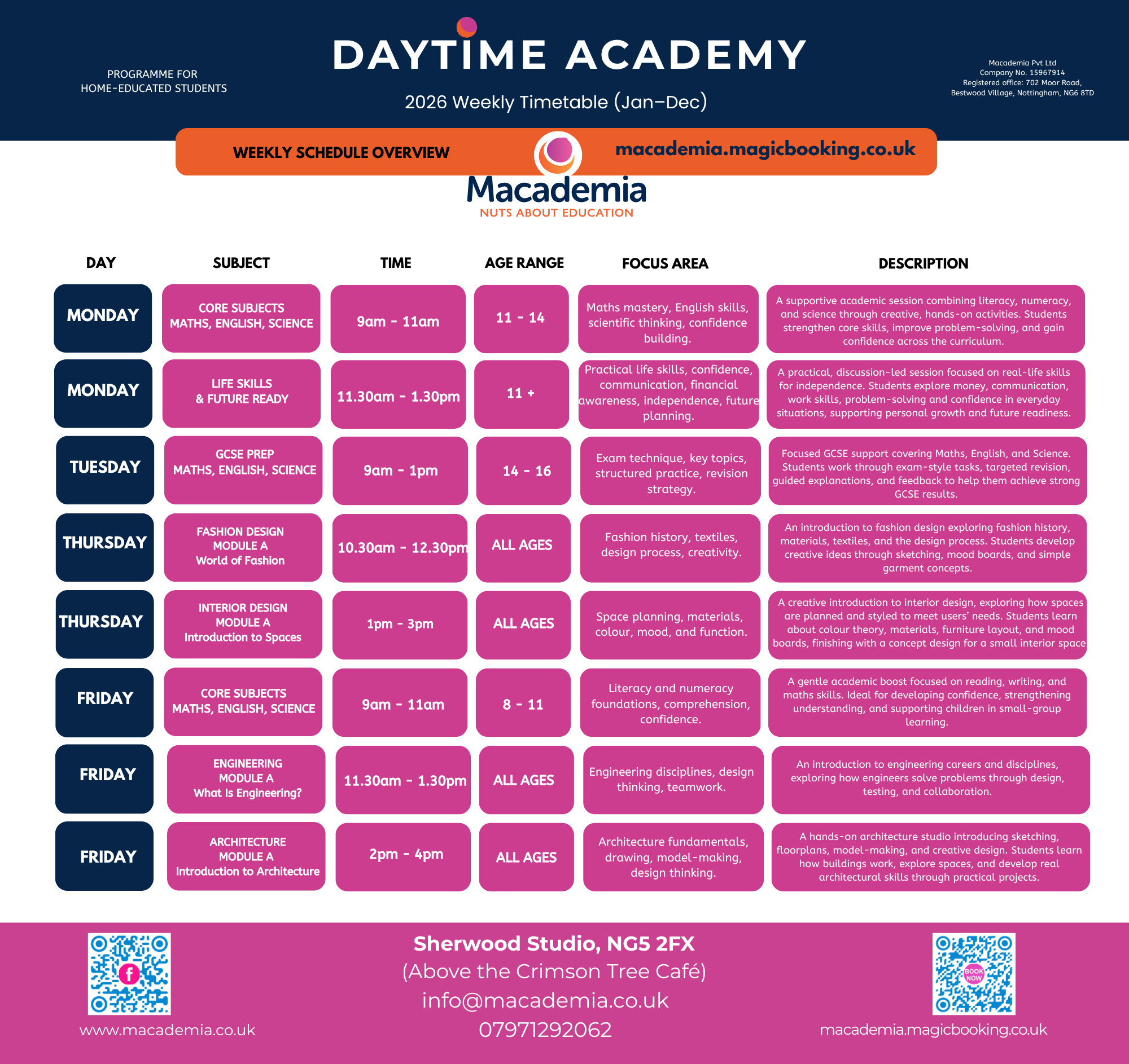 Timetable