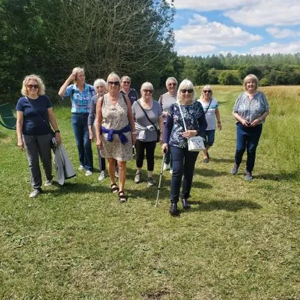 A group of walkers in the park