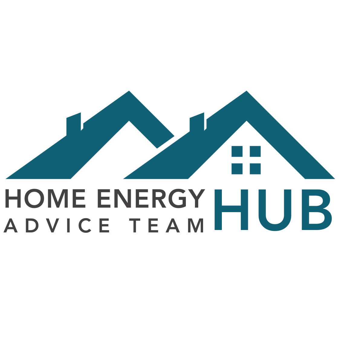 Home Energy Advice Team Hub logo with a navy blue roof graphic above it.