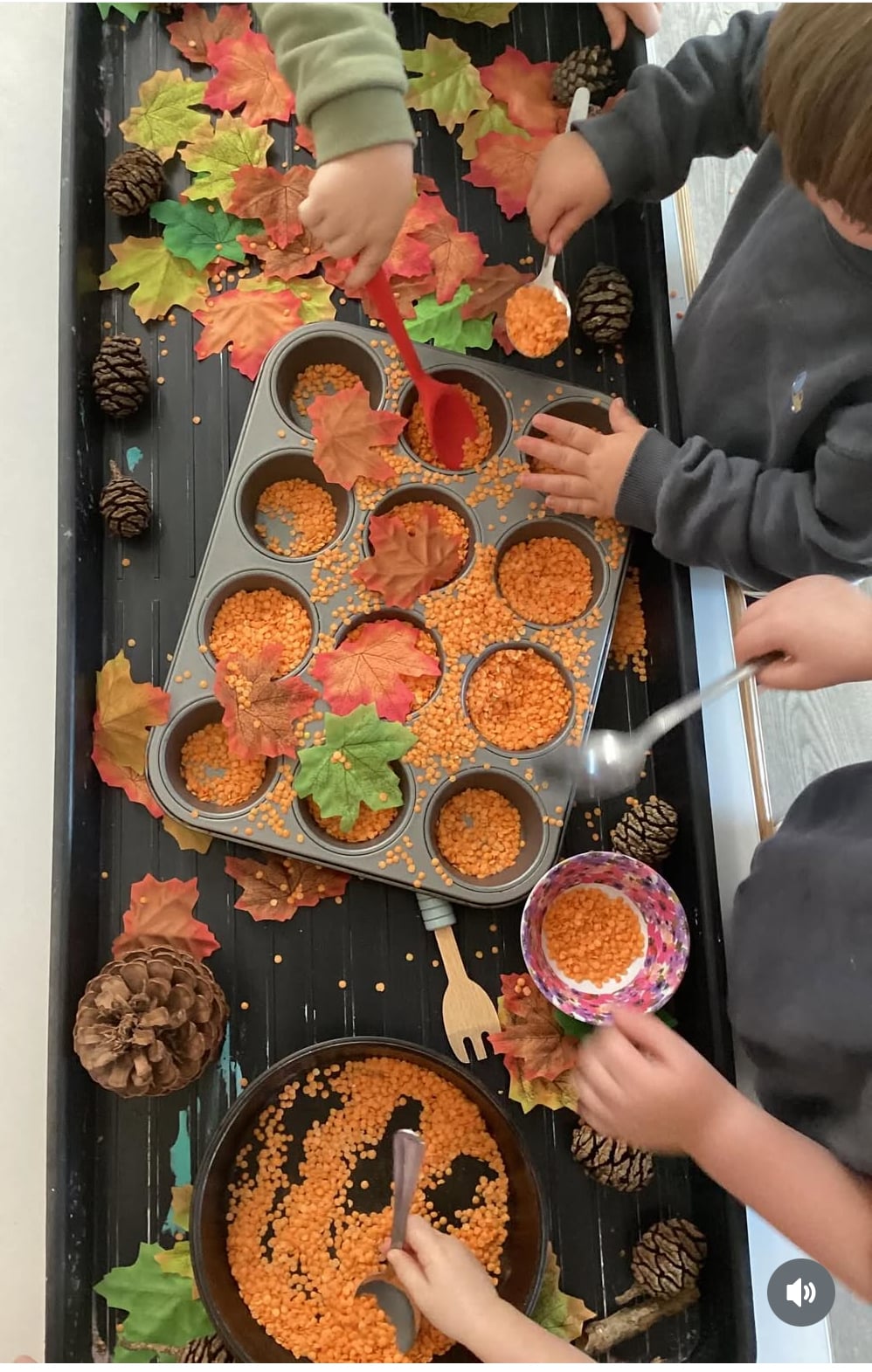 Autumn sensory tray