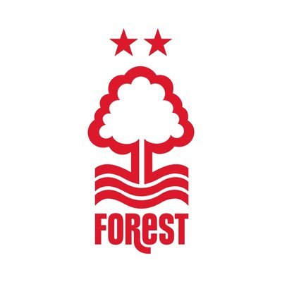 Logo: Red outline of tree with two stars above with the word Forest Below