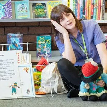 Library staff leading a children's session.