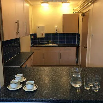 Interior shot of kitchen with refreshments