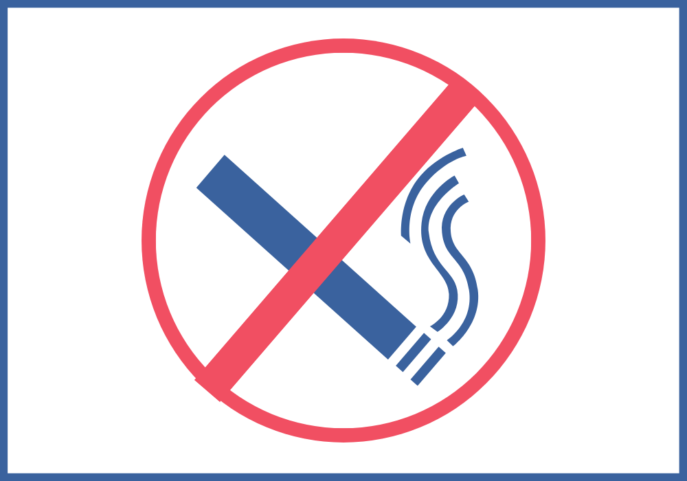 Logo: Cigarette inside a crossed out red circle