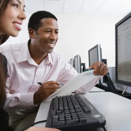 People sitting at computer