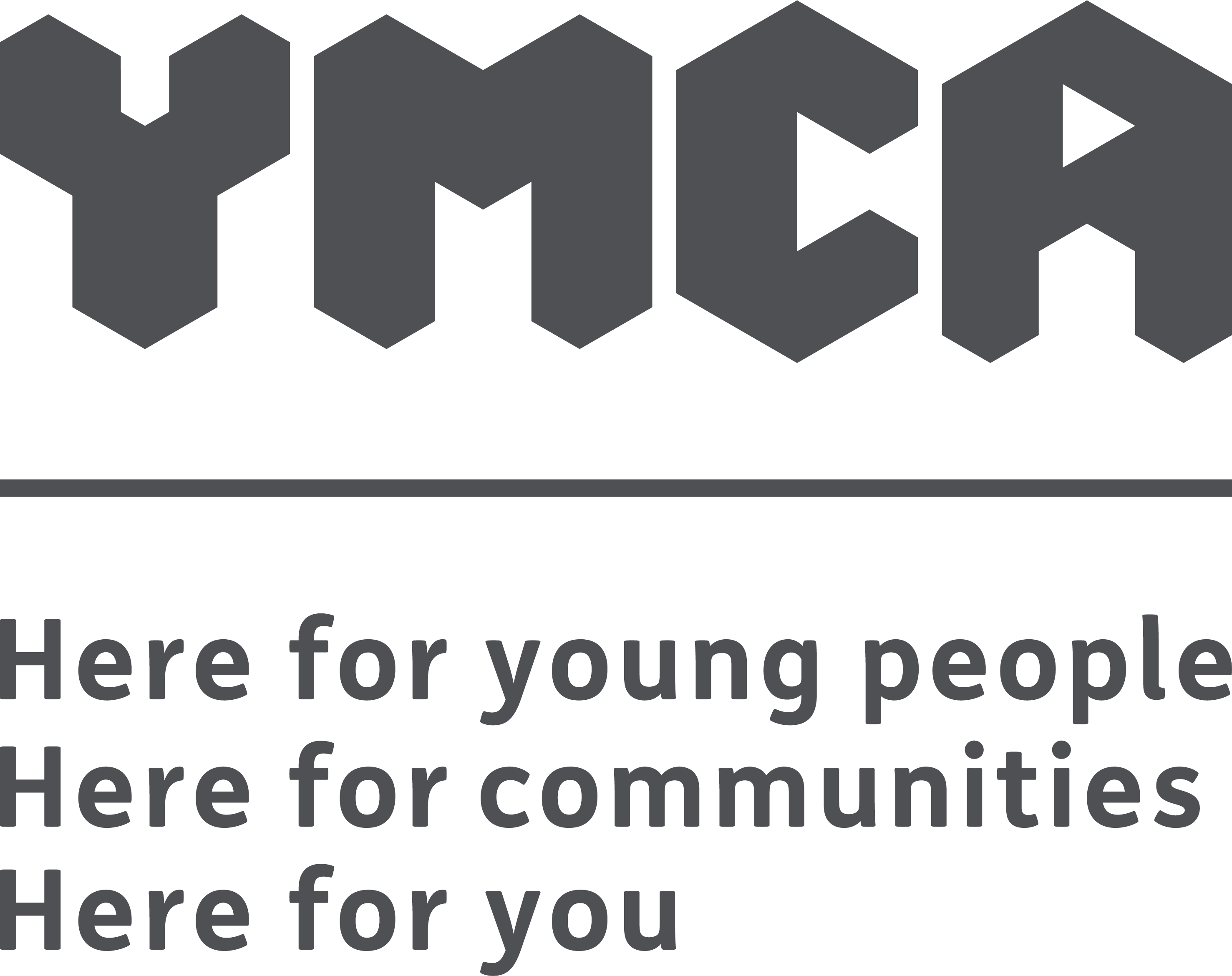 YMCA logo 'Here for young people, here for communities, here for you'