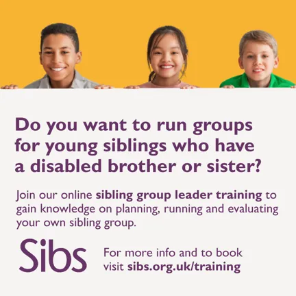 Flyer about the training in yellow and purple