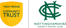 Trent Bridge Community Trust logo next to Nottinghamshire county cricket club logo